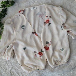 Aritizia Wilfred Floral Cropped Cardigan